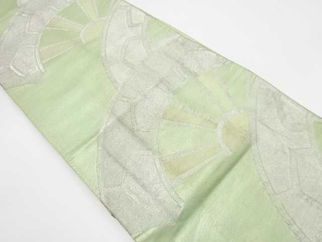 JAPANESE KIMONO / ANTIQUE FUKURO OBI / SILK / WOVEN WHEEL PATTERN